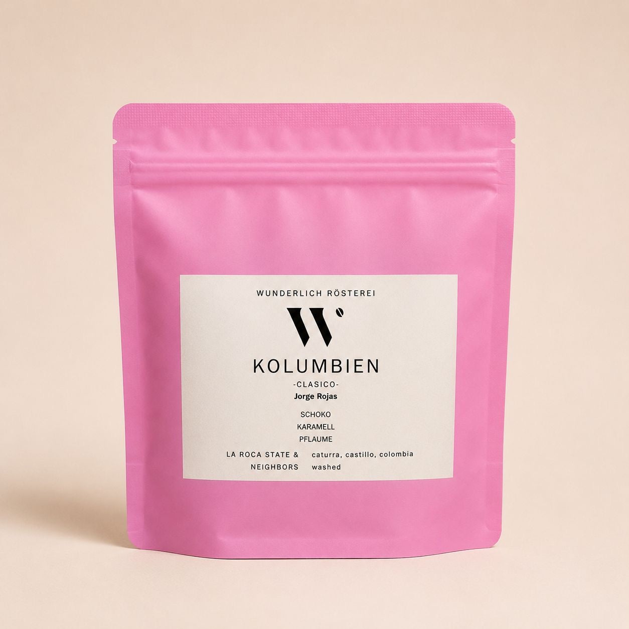 Kaffeetüte Wunderlich Rösterei – Kolumbien Clasico